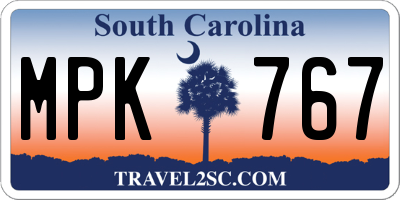 SC license plate MPK767