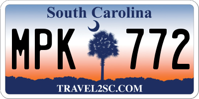 SC license plate MPK772