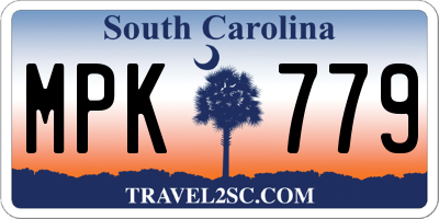 SC license plate MPK779