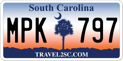 SC license plate MPK797