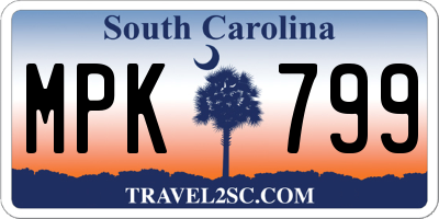 SC license plate MPK799