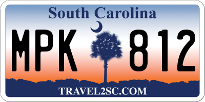 SC license plate MPK812
