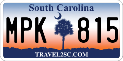 SC license plate MPK815