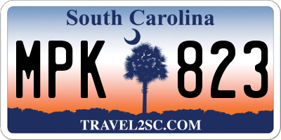 SC license plate MPK823