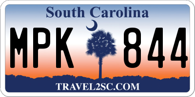 SC license plate MPK844