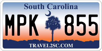 SC license plate MPK855