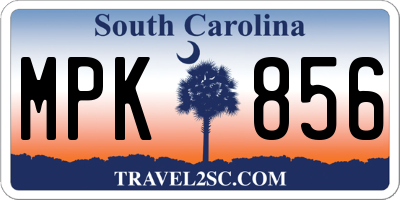 SC license plate MPK856