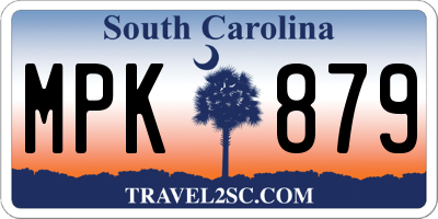 SC license plate MPK879
