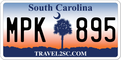 SC license plate MPK895