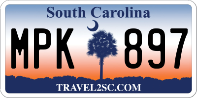 SC license plate MPK897