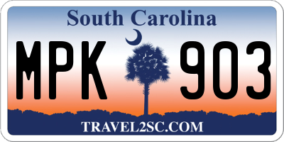 SC license plate MPK903
