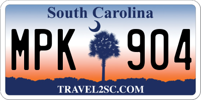 SC license plate MPK904