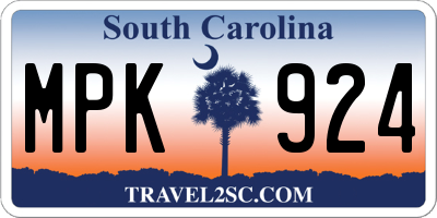 SC license plate MPK924