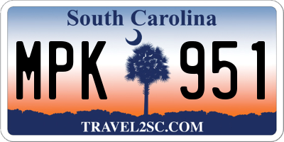 SC license plate MPK951