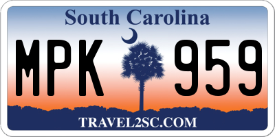 SC license plate MPK959