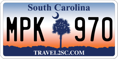 SC license plate MPK970