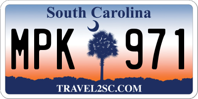 SC license plate MPK971