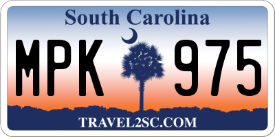 SC license plate MPK975