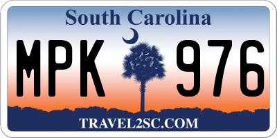 SC license plate MPK976
