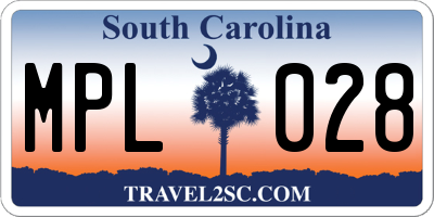 SC license plate MPL028