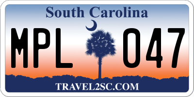 SC license plate MPL047