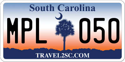 SC license plate MPL050