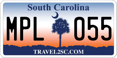 SC license plate MPL055