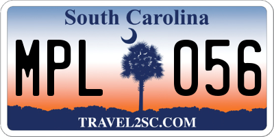 SC license plate MPL056