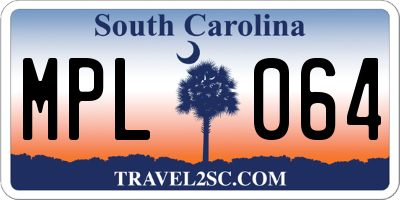 SC license plate MPL064