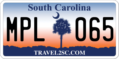 SC license plate MPL065