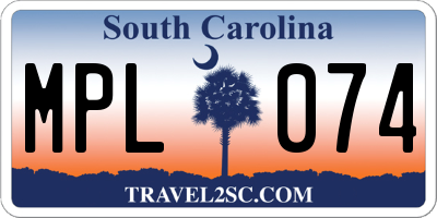 SC license plate MPL074