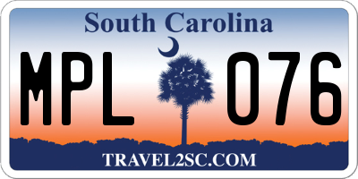 SC license plate MPL076