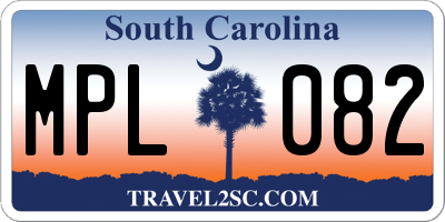 SC license plate MPL082