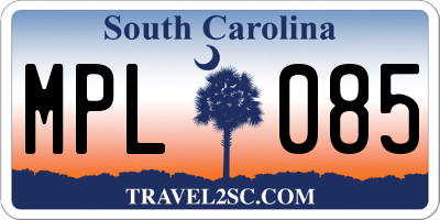 SC license plate MPL085