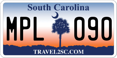 SC license plate MPL090
