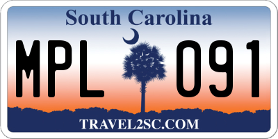 SC license plate MPL091