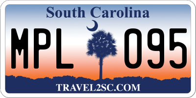 SC license plate MPL095