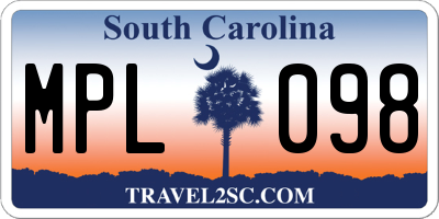 SC license plate MPL098