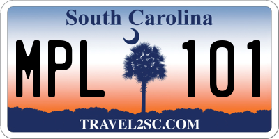 SC license plate MPL101