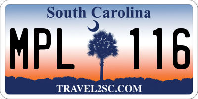 SC license plate MPL116