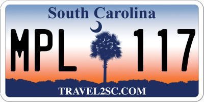 SC license plate MPL117