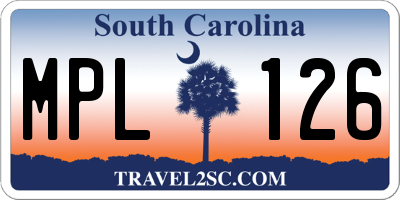 SC license plate MPL126