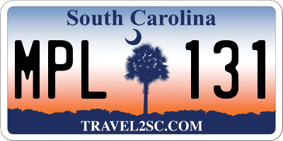 SC license plate MPL131