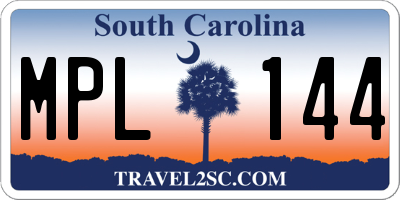 SC license plate MPL144