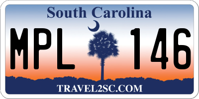 SC license plate MPL146