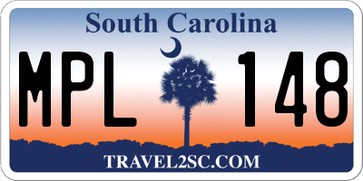 SC license plate MPL148