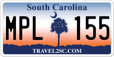 SC license plate MPL155