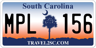 SC license plate MPL156