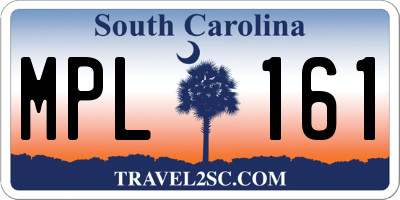 SC license plate MPL161