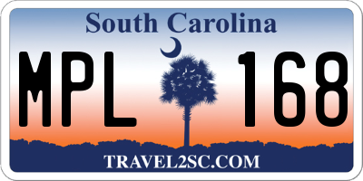 SC license plate MPL168